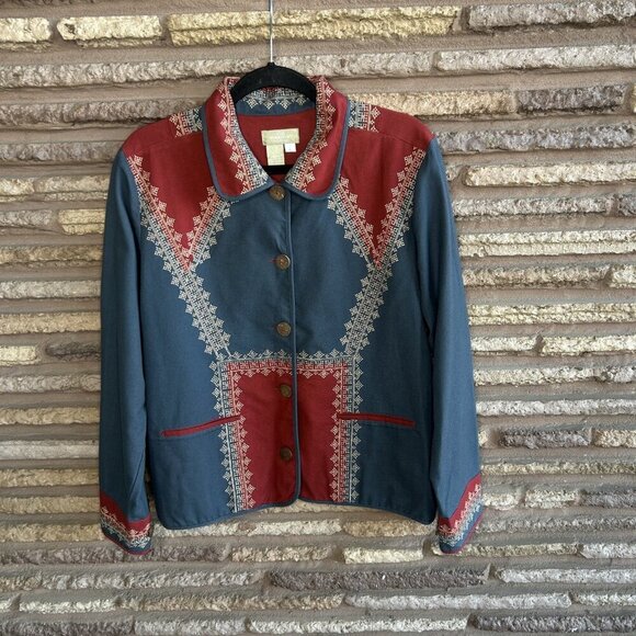 The Territory Ahead Vintage Patchwork Embroidered Lightweight Jacket Size Large - Picture 8 of 8